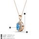 3 - Davina 6x4 mm Oval Cut Blue Topaz and Round Diamond Accent Halo Pendant Necklace 