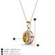 3 - Davina 6x4 mm Oval Cut Citrine and Round Diamond Accent Halo Pendant Necklace 