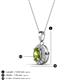 3 - Davina 6x4 mm Oval Cut Peridot and Round Diamond Accent Halo Pendant Necklace 