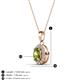 3 - Davina 6x4 mm Oval Cut Peridot and Round Diamond Accent Halo Pendant Necklace 