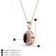 3 - Davina 6x4 mm Oval Cut Red Garnet and Round Diamond Accent Halo Pendant Necklace 