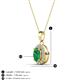3 - Davina 6x4 mm Oval Cut Emerald and Round Diamond Accent Halo Pendant Necklace 