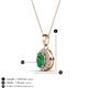 3 - Davina 6x4 mm Oval Cut Emerald and Round Diamond Accent Halo Pendant Necklace 
