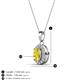 3 - Davina 6x4 mm Oval Cut Yellow Sapphire and Round Diamond Accent Halo Pendant Necklace 