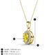 3 - Davina 6x4 mm Oval Cut Yellow Sapphire and Round Diamond Accent Halo Pendant Necklace 