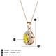 3 - Davina 6x4 mm Oval Cut Yellow Sapphire and Round Diamond Accent Halo Pendant Necklace 