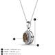 3 - Davina 6x4 mm Oval Cut Smoky Quartz and Round Diamond Accent Halo Pendant Necklace 