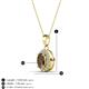 3 - Davina 6x4 mm Oval Cut Smoky Quartz and Round Diamond Accent Halo Pendant Necklace 