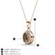 3 - Davina 6x4 mm Oval Cut Smoky Quartz and Round Diamond Accent Halo Pendant Necklace 