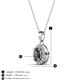 3 - Davina 6x4 mm Oval Cut Lab Created Alexandrite and Round Diamond Accent Halo Pendant Necklace 