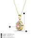 3 - Davina 6x4 mm Oval Cut Morganite and Round Diamond Accent Halo Pendant Necklace 