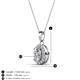 3 - Davina 6x4 mm Oval Cut Diamond and Round Diamond Accent Halo Pendant Necklace 