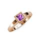 1 - Ian 1.00 ct Princess Cut Amethyst Solitaire Ring 