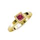 1 - Ian 1.25 ct Princess Cut Rhodolite Garnet Solitaire Ring 