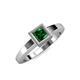 1 - Ian 0.97 ct Princess Cut Created Emerald Solitaire Ring 