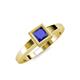 1 - Ian 0.85 ct Princess Cut Created Blue Sapphire Solitaire Ring 