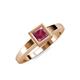 1 - Ian 1.25 ct Princess Cut Rhodolite Garnet Solitaire Ring 