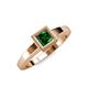 1 - Ian 0.97 ct Princess Cut Created Emerald Solitaire Ring 