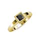 1 - Ian 1.00 ct Princess Cut Black Diamond Solitaire Ring 