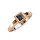 1 - Ian 1.00 ct Princess Cut Black Diamond Solitaire Ring 