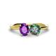 1 - Tanya Oval Shape Amethyst & Cushion Shape Lab Created Alexandrite 2 Stone Duo Ring 