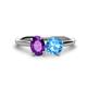 1 - Tanya Oval Shape Amethyst & Cushion Shape Blue Topaz 2 Stone Duo Ring 