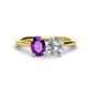 1 - Tanya Oval Shape Amethyst & Cushion Shape Forever One Moissanite 2 Stone Duo Ring 