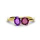 1 - Tanya Oval Shape Amethyst & Cushion Shape Rhodolite Garnet 2 Stone Duo Ring 