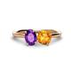 1 - Tanya Oval Shape Amethyst & Cushion Shape Citrine 2 Stone Duo Ring 