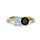 1 - Tanya Oval Shape Aquamarine & Cushion Shape Black Onyx 2 Stone Duo Ring 