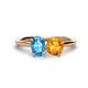 1 - Tanya Oval Shape Blue Topaz & Cushion Shape Citrine 2 Stone Duo Ring 