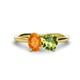1 - Tanya Oval Shape Citrine & Cushion Shape Peridot 2 Stone Duo Ring 