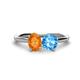 1 - Tanya Oval Shape Citrine & Cushion Shape Blue Topaz 2 Stone Duo Ring 