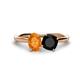 1 - Tanya Oval Shape Citrine & Cushion Shape Black Onyx 2 Stone Duo Ring 