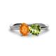 1 - Tanya Oval Shape Citrine & Cushion Shape Peridot 2 Stone Duo Ring 