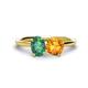 1 - Tanya Oval Shape Lab Created Alexandrite & Cushion Shape Citrine 2 Stone Duo Ring 