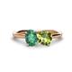 1 - Tanya Oval Shape Lab Created Alexandrite & Cushion Shape Peridot 2 Stone Duo Ring 