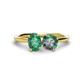 1 - Tanya Oval & Cushion Shape Lab Created Alexandrite 2 Stone Duo Ring 