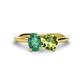 1 - Tanya Oval Shape Lab Created Alexandrite & Cushion Shape Peridot 2 Stone Duo Ring 