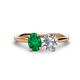 1 - Tanya Oval Shape Emerald & Cushion Shape GIA Certified Diamond 2 Stone Duo Ring 