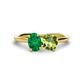 1 - Tanya Oval Shape Emerald & Cushion Shape Peridot 2 Stone Duo Ring 