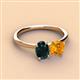 3 - Tanya Oval Shape London Blue Topaz & Cushion Shape Citrine 2 Stone Duo Ring 