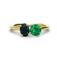 1 - Tanya Oval Shape London Blue Topaz & Cushion Shape Emerald 2 Stone Duo Ring 