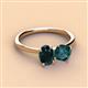 3 - Tanya Oval & Cushion Shape London Blue Topaz 2 Stone Duo Ring 
