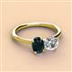 3 - Tanya Oval Shape London Blue Topaz & Cushion Shape IGI Certified Lab Grown Diamond 2 Stone Duo Ring 