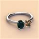 3 - Tanya Oval Shape London Blue Topaz & Cushion Shape Smoky Quartz 2 Stone Duo Ring 