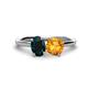 1 - Tanya Oval Shape London Blue Topaz & Cushion Shape Citrine 2 Stone Duo Ring 