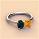 3 - Tanya Oval Shape London Blue Topaz & Cushion Shape Citrine 2 Stone Duo Ring 