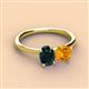 3 - Tanya Oval Shape London Blue Topaz & Cushion Shape Citrine 2 Stone Duo Ring 