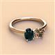 3 - Tanya Oval Shape London Blue Topaz & Cushion Shape Smoky Quartz 2 Stone Duo Ring 